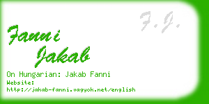 fanni jakab business card